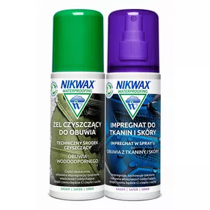 NIKWAX Zestaw do czyszczenia i impregnacji do butów z tkaniny i skóry - 2 x 125 ml