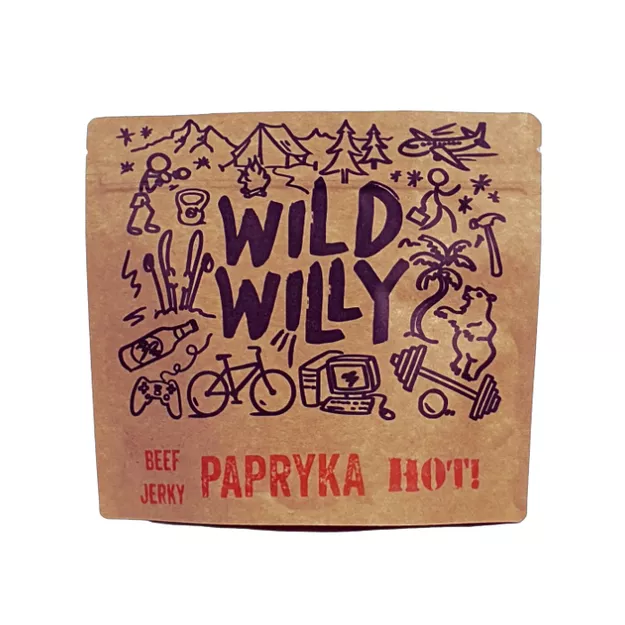 WILD WILLY Beef Jerky Papryka Hot 100 g - suszona wołowina Papryka hot!