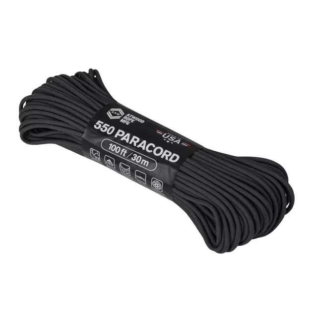 PARACORD linka 550 - Black - 30 metrów