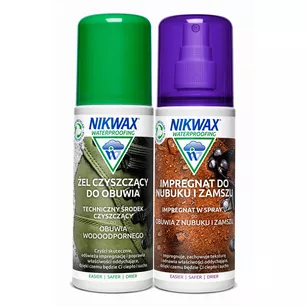 NIKWAX Zestaw do impregnacji i czyszczenia obuwia z nubuku i zamszu Nikwax 2 x 125 ml